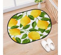 TropicalLife Fruit Leaves Lemon Entrance Door Mat Rug for Living Room Kitchen Home Bath Lemon Area Rugs Washable Indoor Outdoor Non-Slip Floor Doormat 40 x 60 cm