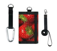 TropicalLife Fruits Strawberry Wallet Slim Small Pocket Money Organisers Bag Reds Fruits Lightweight Portable Change Purse