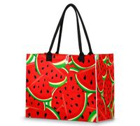 TropicalLife Fruits Watermelon Beach Bag Extra Large Tote Bags Women Handbags Shoulder Bag Casual Shopping Bag with Inner Zipper Pocket
