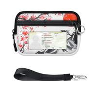 TropicalLife Fuji Mountain Sunset Japan Wallet for Women Men Kids Girls Boys Japan Purses Mini Zip Card Case with ID Window Lightweight Portable Small Coin Card Organizer Bag