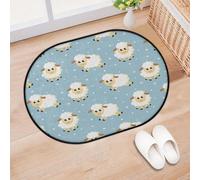 TropicalLife Funny Dreams Sheep Entrance Door Mat Rug for Living Room Kitchen Home Bath Sheep Cute Area Rugs Washable Indoor Outdoor Non-Slip Floor Doormat 40 x 60 cm