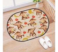 TropicalLife Funny Monkey Fruit Entrance Door Mat Rug for Living Room Kitchen Home Bath Area Rugs Washable Indoor Outdoor Non-Slip Floor Doormat 40 x 60 cm