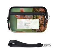 TropicalLife Funny Squirrel Wallet for Women Men Kids Girls Boys Squirrel Cutes Purses Mini Zip Card Case with ID Window Lightweight Portable Small Coin Card Organizer Bag