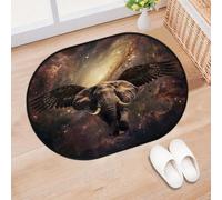 TropicalLife Galaxy Space African Elephant Entrance Door Mat Rug for Living Room Kitchen Home Bath Area Rugs Washable Indoor Outdoor Non-Slip Floor Doormat 40 x 60 cm