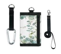 TropicalLife Green Eucalyptus Leaves Wallet Slim Small Pocket Money Organisers Bag Lightweight Portable Change Purse