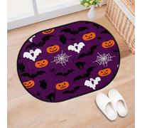 TropicalLife Halloween Print Entrance Door Mat Rug for Living Room Kitchen Home Bath Halloween Pumpkin Area Rugs Washable Indoor Outdoor Non-Slip Floor Doormat 40 x 60 cm