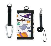 TropicalLife Halloween Spider Pumpkin Wallet Slim Small Pocket Money Organisers Bag Halloween Cat Eyes Lightweight Portable Change Purse