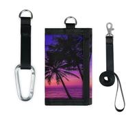 TropicalLife Hawaii Sunset Beach Wallet Slim Small Pocket Money Organisers Bag Beach Palm Lightweight Portable Change Purse