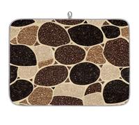 TropicalLife Highly Absorbent Dish Drying Mat, Non-Slip Kitchen Counter Drying Pad with Brownglitter Mosaic Design, 18x24 Inch