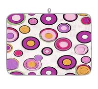 TropicalLife Highly Absorbent Dish Drying Mat, Non-Slip Kitchen Counter Drying Pad with Colorful Circles Art Design, 18x24 Inch