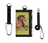 TropicalLife Horses Run Flower Wallet Slim Small Pocket Money Organisers Bag Horses Lightweight Portable Change Purse