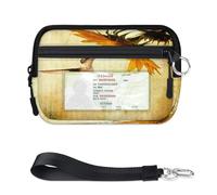 TropicalLife Hummingbird and Flowers Wallet for Women Men Kids Girls Boys Flowers Purses Mini Zip Card Case with ID Window Lightweight Portable Small Coin Card Organizer Bag