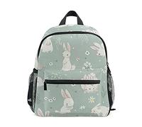 TropicalLife Kids Backpack for Girls Boys Cute Animal Bunny Rabbit Toddlers Schoolbag with Chest Strap & Bottle Holder Rucksack for Preschool Nursery, Lightweight