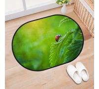 TropicalLife Ladybug Leaf Print Entrance Door Mat Rug for Living Room Kitchen Home Bath Ladybug Area Rugs Washable Indoor Outdoor Non-Slip Floor Doormat 40 x 60 cm