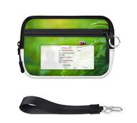 TropicalLife Ladybug Leaf Print Wallet for Women Men Kids Girls Boys Ladybug Purses Mini Zip Card Case with ID Window Lightweight Portable Small Coin Card Organizer Bag