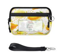 TropicalLife Lemon Fruit Wallet for Women Men Kids Girls Boys Lemon Purses Mini Zip Card Case with ID Window Lightweight Portable Small Coin Card Organizer Bag