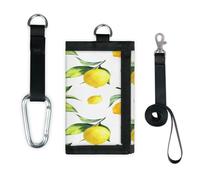 TropicalLife Lemon Leaves Pattern Wallet Slim Small Pocket Money Organisers Bag Lemon Lightweight Portable Change Purse