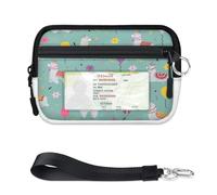TropicalLife Llama Alpaca Cute Wallet for Women Men Kids Girls Boys Alpaca Purses Mini Zip Card Case with ID Window Lightweight Portable Small Coin Card Organizer Bag