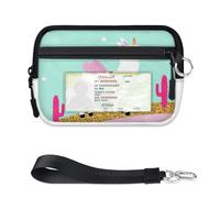 TropicalLife Llama Unicorn Cute Wallet for Women Men Kids Girls Boys Llama Cactus Purses Mini Zip Card Case with ID Window Lightweight Portable Small Coin Card Organizer Bag
