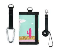 TropicalLife Llama Unicorn Cute Wallet Slim Small Pocket Money Organisers Bag Llama Cactus Lightweight Portable Change Purse