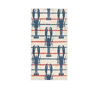 TropicalLife Microfibre Towel Retro Stripes Ocean Lobster Hand Towel Soft Face Washcloth Towel for Men Women Gym Bath, 30x15in(76x38cm)