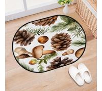 TropicalLife Mushrooms Pine Trees Entrance Door Mat Rug for Living Room Kitchen Home Bath Area Rugs Washable Indoor Outdoor Non-Slip Floor Doormat 40 x 60 cm