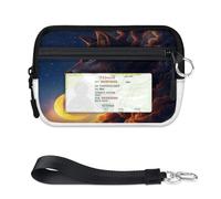 TropicalLife Mystery Wolf Wallet for Women Men Kids Girls Boys Wolf Purses Mini Zip Card Case with ID Window Lightweight Portable Small Coin Card Organizer Bag