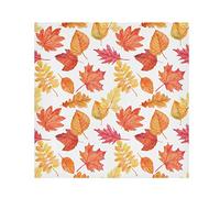 TropicalLife Napkins Autumn Maple Leaf Pattern Dinner Napkin Paper Satin Polyester Cloth Reusable Napkins for Table Kids 20x20 in, 1 Pc