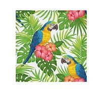TropicalLife Napkins Bird Parrot Flower Leaves Dinner Napkin Paper Satin Polyester Cloth Reusable Napkins for Table Kids 20x20 in, 1 Pc