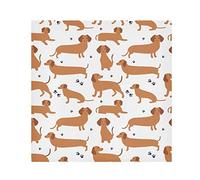 TropicalLife Napkins Cute Dogs Dachshund Puppy Dinner Napkin Paper Satin Polyester Cloth Reusable Napkins for Table Kids 20x20 in, 6 Pcs