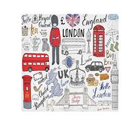 TropicalLife Napkins London City Bridge Big Ben Dinner Napkin Paper Satin Polyester Cloth Reusable Napkins for Table Kids 20x20 in, 1 Pc