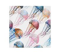 TropicalLife Napkins Sea Animal Jellyfish Pattern Dinner Napkin Paper Satin Polyester Cloth Reusable Napkins for Table Kids 20x20 in, 1 Pc