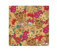 TropicalLife Napkins Vintage Day Of The Dead Skull Dinner Napkin Paper Satin Polyester Cloth Reusable Napkins for Table Kids 20x20 in, 1 Pc