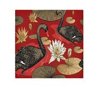 TropicalLife Napkins Vintage Swan Lotus Leaves Dinner Napkin Paper Satin Polyester Cloth Reusable Napkins for Table Kids 20x20 in, 6 Pcs