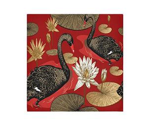 TropicalLife Napkins Vintage Swan Lotus Leaves Dinner Napkin Paper Satin Polyester Cloth Reusable Napkins for Table Kids 20x20 in, 4 Pcs
