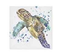 TropicalLife Napkins Watercolor Ocean Sea Animal Turtle Dinner Napkin Paper Satin Polyester Cloth Reusable Napkins for Table Kids 20x20 in, 1 Pc