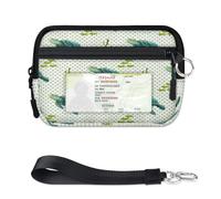 TropicalLife Ocean Animal Sea Turtle Wallet for Women Men Kids Girls Boys Purses Mini Zip Card Case with ID Window Lightweight Portable Small Coin Card Organizer Bag