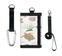 TropicalLife Ocean Animals Wallet Slim Small Pocket Money Organisers Bag Ocean Plants Lightweight Portable Change Purse