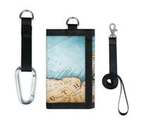 TropicalLife Old Compass Map Wallet Slim Small Pocket Money Organisers Bag Map Lightweight Portable Change Purse