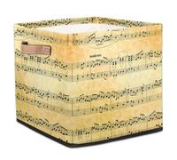TropicalLife Old Music Sheet Fabric Storage Cubes Boxes Foldable Storage Basket Bins Organizer Drawer for Home Bedrooms Office Nursery, 33 x 33 x 33 cm
