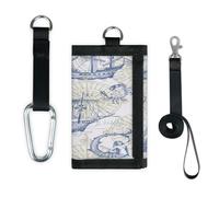 TropicalLife Old Sailboat Monster Maps Wallet Slim Small Pocket Money Organisers Bag Sailboat Lightweight Portable Change Purse