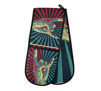 TropicalLife Oven Gloves Rock and Roll Music Sign Heat Resistant Double Oven Mitts Home Kitchen Cooking Baking