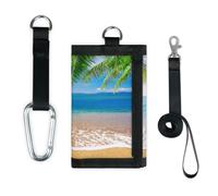 TropicalLife Palm Leaves Sea Beach Wallet Slim Small Pocket Money Organisers Bag Palm Lightweight Portable Change Purse
