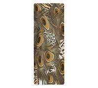 TropicalLife Peacock Feather Animal Print Travel Yoga Mat Non Slip Lightweight Foldable Exercise Mat for Yoga Pilates Gym Floor Exercises