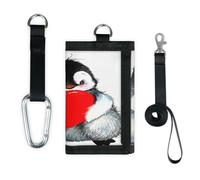 TropicalLife Penguin Wallet Slim Small Pocket Money Organisers Bag Penguin Love Heart Print Lightweight Portable Change Purse