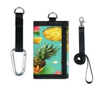 TropicalLife Pineapple Palm Leaves Wallet Slim Small Pocket Money Organisers Bag Pineapple Flower Lightweight Portable Change Purse