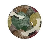 TropicalLife Place Mats Chinese Bird Crane Round Placemats for Plates Dishes Non-Slip Washable Table Mats for Home Kitchen Dining Table 39 cm, Set of 4