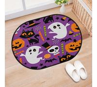TropicalLife Pumpkin Halloween Entrance Door Mat Rug for Living Room Kitchen Home Bath Halloween Witch Area Rugs Washable Indoor Outdoor Non-Slip Floor Doormat 40 x 60 cm