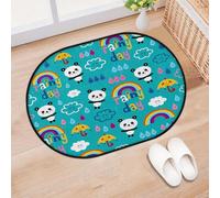 TropicalLife Rainbow Bear Pandas Entrance Door Mat Rug for Living Room Kitchen Home Bath Pandas Area Rugs Washable Indoor Outdoor Non-Slip Floor Doormat 40 x 60 cm