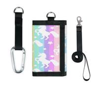 TropicalLife Rainbow Unicorns Wallet Slim Small Pocket Money Organisers Bag Horse Unicorns Lightweight Portable Change Purse